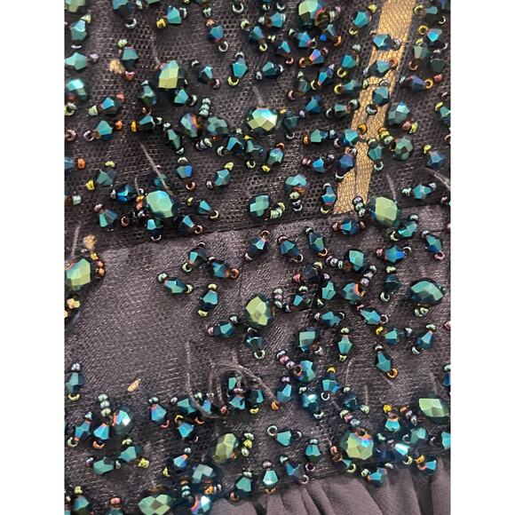 Jolene by Josh Embellished Beaded Swing Cocktail Dress Size 10 Navy Blue - Picture 3 of 5